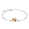 Novo Bracelete de Girassol da Amazon para Mulheres, Estilo Moda Europeu e Americano, Bracelete Personalizado de Girassol e Margarida, Tendência Transfronteiriça