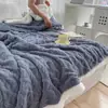 Manta de Tafetá e Lã de Cordeiro para Outono e Inverno, Manta Grossa de Fleece Coral Dupla Face, Manta para Soneca, Manta para Intervalo do Almoço