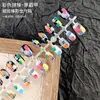 Nuevas Tiras de Uñas Pre-hechas Más Vendidas de 30 Piezas, Parches de Uñas Coloridos Electroplateados, Arte de Uñas Degradado, Uñas Portátiles Color Ojo de Gato Hielo-Transparente