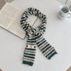 Bufanda de Salchicha de Punto Rayada Nueva para Otoño e Invierno para Mujer, Nicho de Gama Alta, Versátil, Decorativa, Larga, Cálida, de Lana