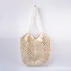 Bolsa de Playa Estilo Perezoso Transfronteriza Bolsa Tejida para Mujer Verano Nuevo Bolso de Punto Hueco Bolso de Hombro de Gran Capacidad Bolso Tote