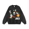 Suéter con capucha de payaso de hip hop de calle lavada retro estadounidense, sudadera holgada de gran tamaño para hombres y mujeres, marca de moda superior