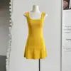 Fart Shp Muñeca Enamorada Vestido Estilo Deseo Puro Cuello Redondo Corte Ajustado Vestido Dulce y Picante que Ceñe la Cintura