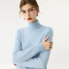 Capa base de punto de cachemira para mujer, color liso de moda, estilo coreano, diseño simple, nueva colección otoño/invierno, cuello alto, engrosada para abrigar