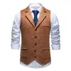 2026 Colete Masculino de Camurça Estilo Europeu e Americano Transfronteiriço Colete Retro de Lapela Reta de Botão Único Slim Fit