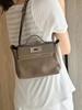 Retro Europeo y Americano Piel de Vaca de Primera Capa 2424 Bolso Kelly Mini Bolso Dumpling de Cuero Genuino Bolso de Hombro de Moda Bolso Cruzado Bolso de Mujer