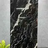 Azulejos de Piso de Pedra de Luxo Estilo Francês Preto Minimalista com Padrão de Mármore 60*120 Azulejos Cerâmicos para Hotéis e Supermercados, Azulejos Brilhantes Cor de Café