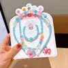 Set de Joyería de Collar Infantil Transfronterizo, Pulseras de Cuentas de Colores, Diademas de Dibujos Animados, Pendientes, Accesorios de Princesa para Niñas