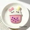 Gato Fofo de Desenho Animado Multicor Copo de Chá com Leite Acessórios de Resina DIY Cola de Creme Pequena Grampo de Cabelo Capa de Celular Fivela de Sapato