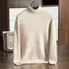 Suéter de cachemira para hombre, cuello alto, otoño e invierno, nuevo, suéter holgado de siete agujas, grueso, de gran tamaño, suéter de punto de lana de color sólido