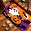 Felpudo de Calabaza Fantasma Lindo de Halloween Felpudo de Entrada Caucho Natural Antideslizante Absorción de Agua Decoración Festiva Felpudo