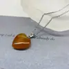 Explosões Atacado Pedra Natural Colar Amor jade pêssego coração formato de coração cristal corrente clavícula amantes amor presente de aniversário