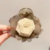 Pinza para el pelo de lazo estilo coreano para cabello voluminoso, pinza para el pelo con forma de corazón para la parte trasera de la cabeza, nuevo pinza de tiburón grande 2026 accesorio para el cabello