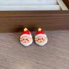 Nuevos Pendientes de Navidad 2025 Dibujos Animados Lindo Papá Noel Hombre de Jengibre Pendientes de Árbol de Navidad Pinzas para Orejas Sin Perforación