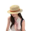 Sombrero de Punto de Ala Plana Estilo Nuevo 2026, Sombrero de Sol de Verano con Protección Solar, Sombrero de Sol Calado Estilo Old Money, Moderno y Versátil con Hebilla de Cinturón