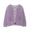Otoño Invierno 2026 Ropa Nueva para Mujer Estilo Europeo y Americano Color Sólido Casual Moda Suéter Cardigan Chaqueta de Punto Grueso Manga Larga
