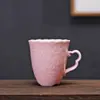 Xícara de Água Cerâmica Estilo Chinês, Pequena Xícara de Café para Escritório com Padrão de Nuvens e Alça, Xícara de Chá Antiescaldante, Estilo Nacional