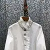 Estilo Palácio Pesado Tamanho Grande Miçangas Novo Design Estilo Ocidental Camisa Francesa 2025 Camisa Top Solto 3240