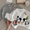 Camisa polo casual de algodón puro estampada estilo coreano para niños y niñas, camiseta versátil de manga larga para bebés niños, moda de primavera y otoño