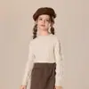 Suéter de Cachemir Trenzado de Tres Hilos Engrosado para Niños, Cuello Redondo, Suéter Base de Lana Tejida de Color Sólido para Niños y Niñas