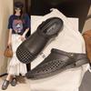Zapatillas Baotou de Doble Uso para Mujer Verano 2025 Nuevo Estilo Tejidas Caladas Transpirables Suela Blanda Mules Sandalias