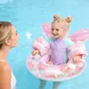 Aro de Natação Transparente com Lantejoulas de Margarida da Moda, Boia Inflável Espessada para Adultos e Crianças, Aro para Brincadeiras Aquáticas na Praia e Piscina