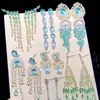 ¡Clúster de Flores de Cristal Verde! Pendientes de Plata Aguja Flor Estrella Zircón Gota de Agua Borla, Pendientes de Lujo Ligero de Gama Alta, Accesorios para Orejas de Moda