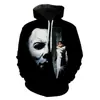 Cos Moonlight Panic Horror Horror Horror Vestido Suéter Impresión 3D Moda Europea y Americana Halloween Sudadera con Capucha