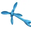 Ancla plegable de acero al carbono 3.5LB 1.5KG con pulverización de plástico azul para yate, bote de goma, ancla de parada