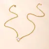 Colar de Aço Inoxidável Estilo Novo Transfronteiriço com Cravação de Diamante Gota d'Água, Corrente Cubana Corrente de Suéter, Fábrica de Joias de Aço Titânio Banhado a Ouro Moda de Luxo Leve