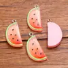 6 Tipos de Accesorios de Resina DIY: Dijes de Frutas y Verduras, Durazno Transparente, Cereza, Sandía, Fresa, Manzana, Colgantes de Berenjena