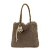 Bolsa Tote Texturizada Peluda Estilo Casual 2026 Inverno Bolsa de Pelúcia de Alta Qualidade para Mulheres Fashionable Grande Capacidade Bolsa de Ombro de Braço