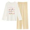 Pijama para Mulheres Manga Longa Outono e Inverno Desenho Animado Fofo e Doce Estilo Coreano Algodão Pode Ser Usado Fora de Casa Conjunto de Roupas Pode Ser Usado Fora