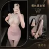 Lingerie de Boate Uniforme Sexy Tentação Gola Halter Peça Única Pijama de Boate Vestido Bodycon Qqny Conjunto Estilo Abstinência