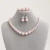Novo Conjunto de Três Peças de Colar, Brincos e Pulseira de Pérolas de Vidro, um Item Mais Vendido no Aliexpress para Joias de Comércio Exterior