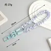 Correa de tela plisada para teléfono, pulsera de cuadros estilo coreano, llavero, accesorio de cadena para teléfono color macarrón