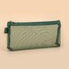 Spot atacado simples bolsa de caneta de armazenamento grande capacidade tridimensional nylon transparente cor sólida malha lápis papelaria saco