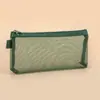 Bolsa de papelería con cremallera para estudiantes, procesada y personalizada, bolsa de almacenamiento de malla de nailon transparente, bolsa para lápices estéreo A6 de gran capacidad