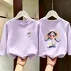 Camiseta de Manga Larga para Niña 2026 Nueva Primavera y Otoño Elegante Niña Dulce Estilo Coreano Bonita Camiseta de Algodón Puro Cuello Redondo para Niños