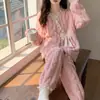 Pijama de Terciopelo Coral para Mujer Dos Piezas Invierno Engrosado Forro Polar Estilo Princesa Linda Nuevo 2024 Ropa de Casa de Franela