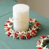 Mini Guirlanda de Natal Decoração Anel para Vela de Hotel Anel de Guardanapo Arranjo de Decoração de Natal Guirlanda Criativa de Espigas de Trigo