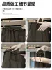 Shorts deportivos de cintura plisada color café para mujer, casual de verano, holgados, transpirables, ligeros, de tres cuartos, tipo cargo, falda-pantalón de pierna ancha