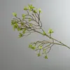 Ramas artificiales de capullos como líneas simples, brotes nuevos de primavera, hojas artificiales de rododendro, materiales para arreglos florales, plantas verdes decorativas suaves