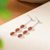 Pendientes de plata de ley S925 con diseño de ciervo, estilo retro nacional, con borlas y superficie de huevo, elegantes y combinables.