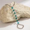Joyería Transfronteriza Europea y Americana Estilo Playa Cadena de Dedo del Pie con Cuentas Azules Cadena Hueca Simple de Moda Decoración para Dedo del Pie para Mujeres