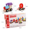 Pista de madera para niños tirar tren ensamblado juguete bolas de madera color haya bloques de construcción digitales tren pequeño
