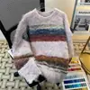 Suéter Grueso Nuevo de Invierno para Hombre para Adolescentes, Suéter de Punto Estilo Perezoso para Parejas, Top de Cuello Redondo, Manga Larga de Marca de Moda