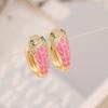 Pendientes de serpiente con gotas de aceite multicolor, joyería transfronteriza entre Europa y Estados Unidos, con personalidad en pendientes de moda de lujo E415