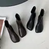Botas estilo Martin femininas, nova coleção outono/inverno 2023, cor manga, forradas com fleece, botinhas estilo britânico, com sola plana, com zíper traseiro