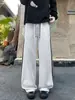 Pantalones deportivos largos de marca de moda, holgados, a rayas, con caída, de pierna ancha, para hombre, pantalones de chándal de otoño, pantalones casuales rectos pesados de estilo americano